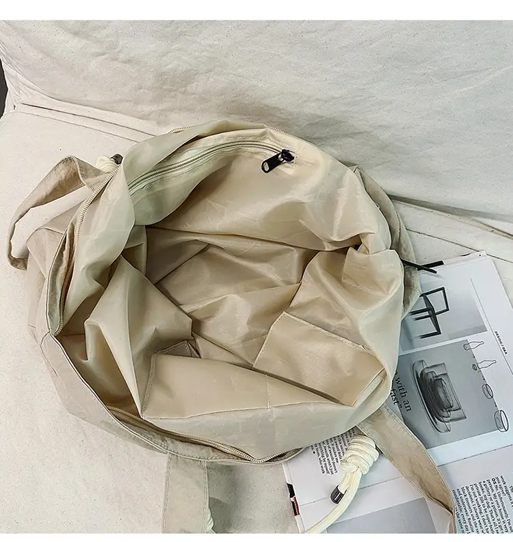 Women's Lightweight Nylon Tote Bag Large Capacity Beige — feature 43