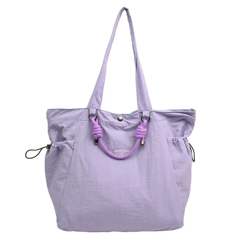 Women's Lightweight Nylon Tote Bag Large Capacity Beige — feature 46