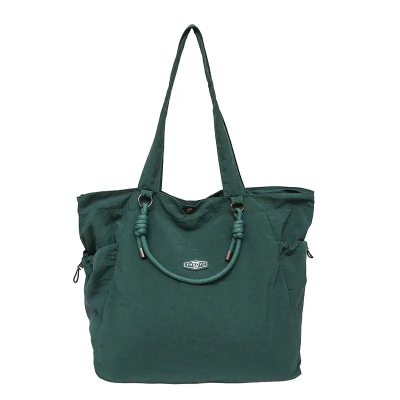 Women's Lightweight Nylon Tote Bag Large Capacity Beige - Image 6