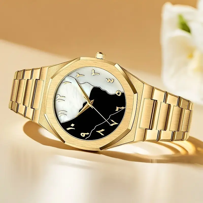 Gold Arabic Dial Waterproof Men's Watch — feature 8