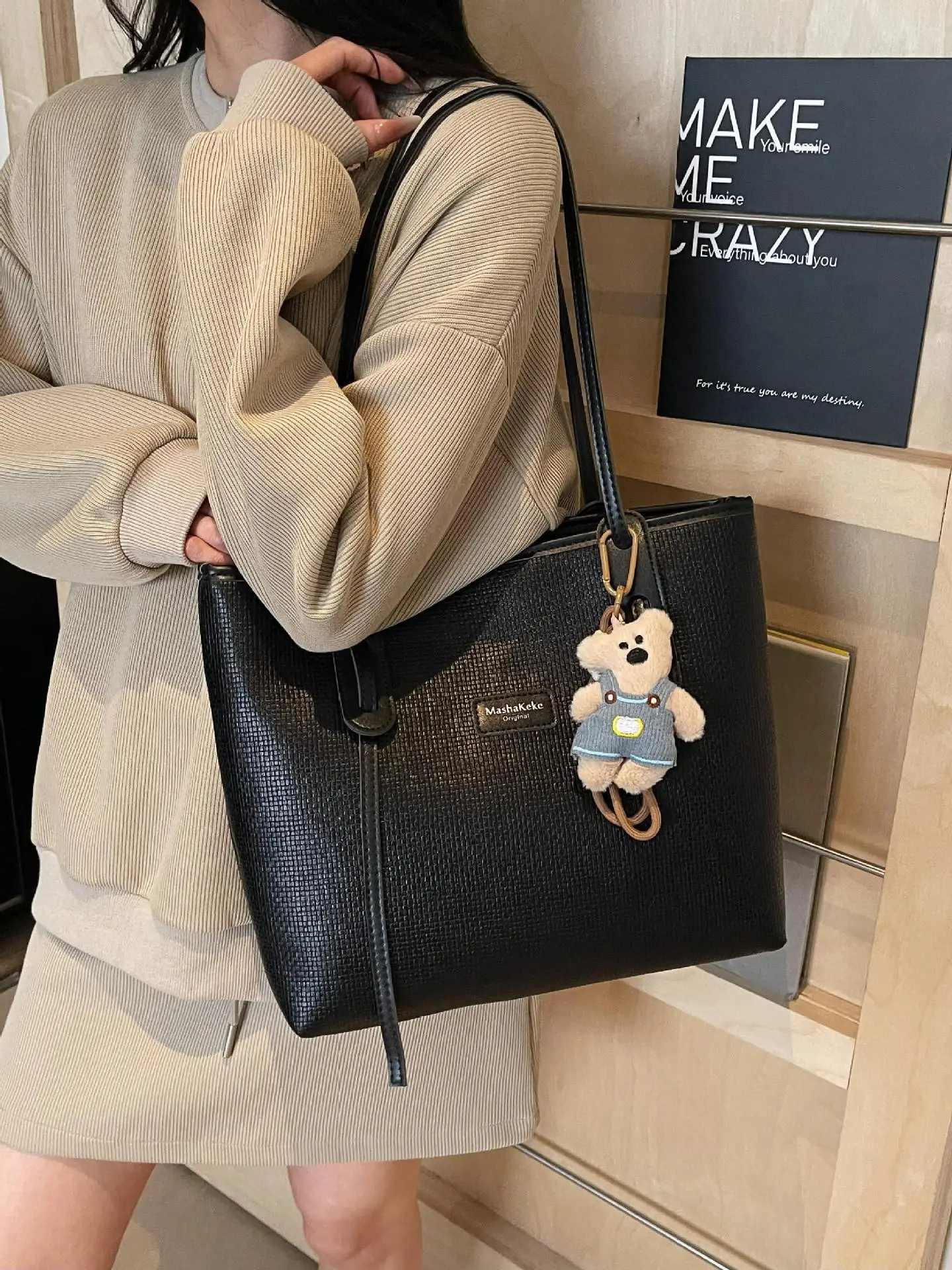 Retro Black Shoulder Bag for Women Large Capacity 2025 - Image 7