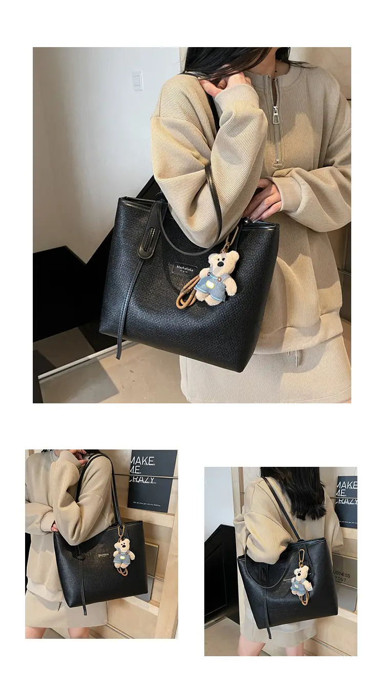 Retro Black Shoulder Bag for Women Large Capacity 2025 — feature 11