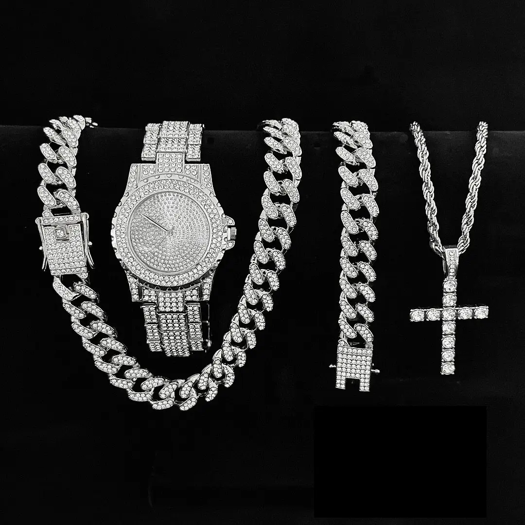 High-End Gold Rhinestone Watch Set for Women - Image 11