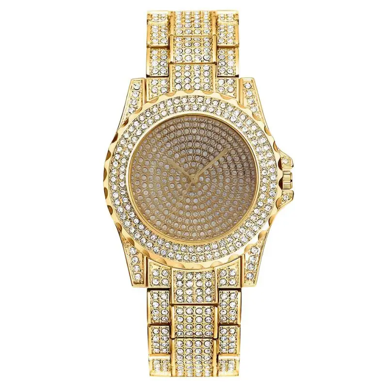 High-End Gold Rhinestone Watch Set for Women - Image 2