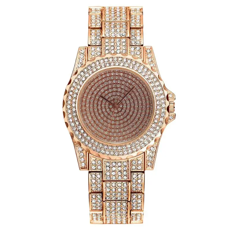 High-End Gold Rhinestone Watch Set for Women - Image 3
