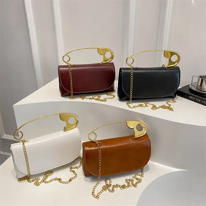 Portable Large Pin Bag PU Leather Women's Crossbody Bag