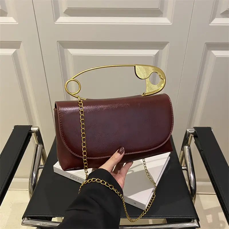 Portable Large Pin Bag PU Leather Women's Crossbody Bag