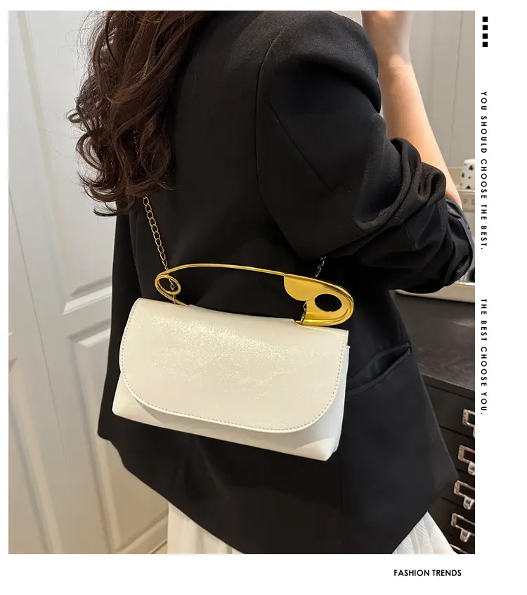 Portable Large Pin Bag PU Leather Women's Crossbody Bag — feature 1