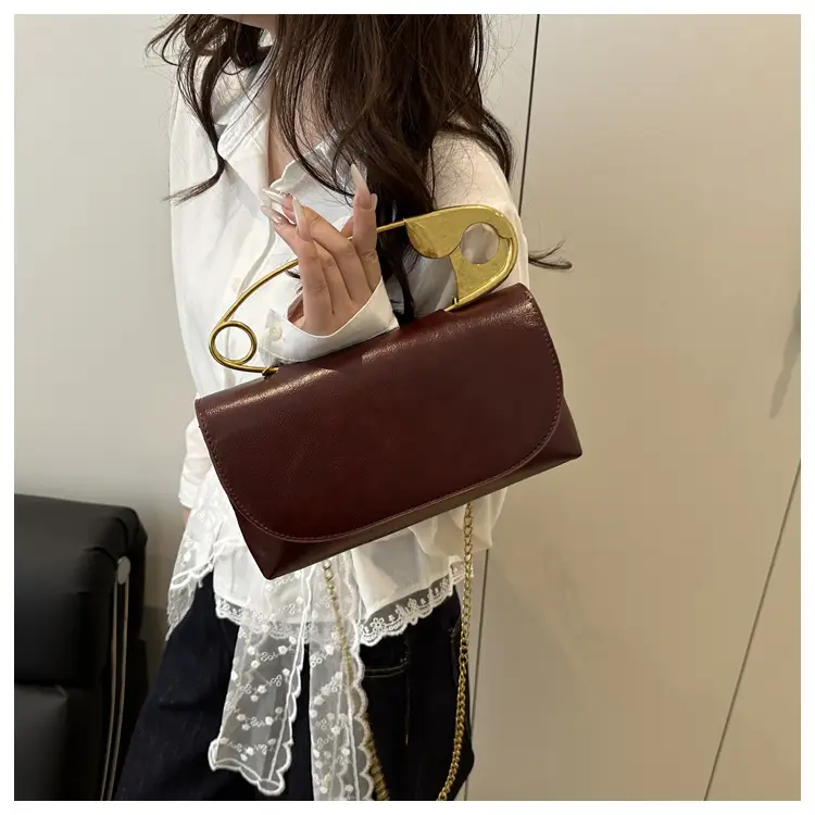 Portable Large Pin Bag PU Leather Women's Crossbody Bag — feature 12