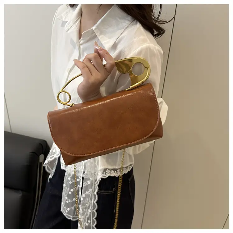 Portable Large Pin Bag PU Leather Women's Crossbody Bag — feature 15