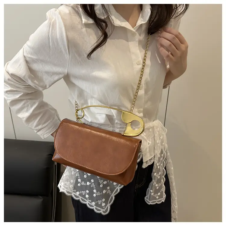 Portable Large Pin Bag PU Leather Women's Crossbody Bag — feature 16