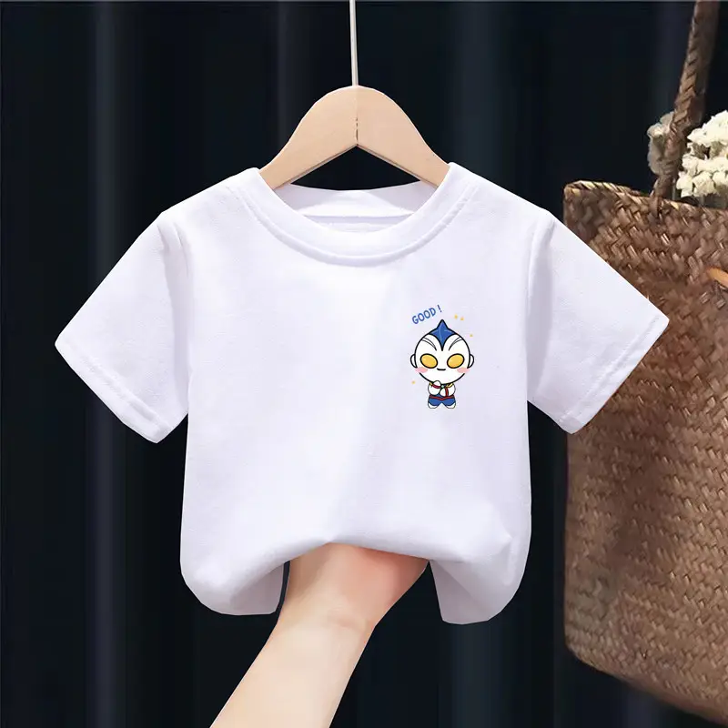 100% Cotton Kids White Short Sleeve T-Shirts Set - Image 24