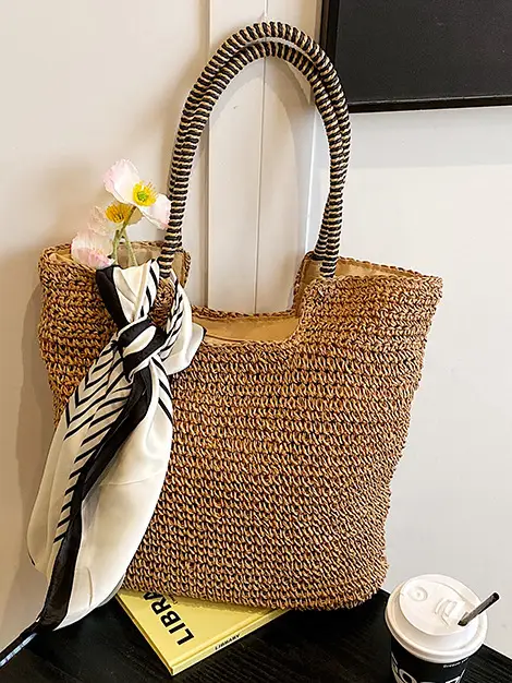 Women Straw Shoulder Bag Large Capacity 2025 - Image 6
