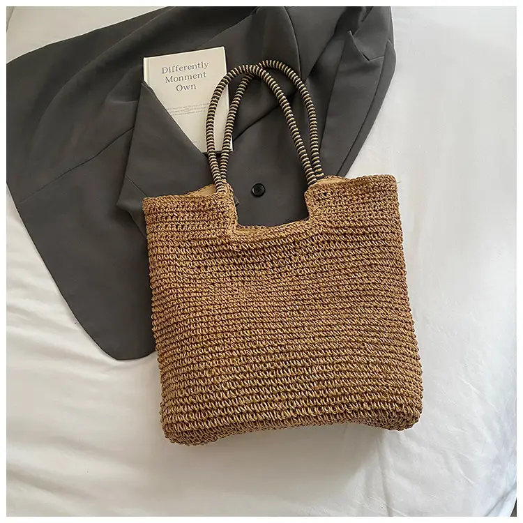 Women Straw Shoulder Bag Large Capacity 2025 - Image 3