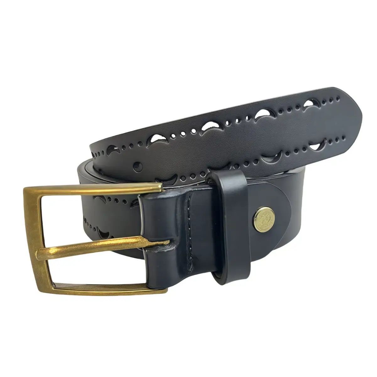Women's Genuine Leather Hollow Belt with Gold Buckle - Image 4