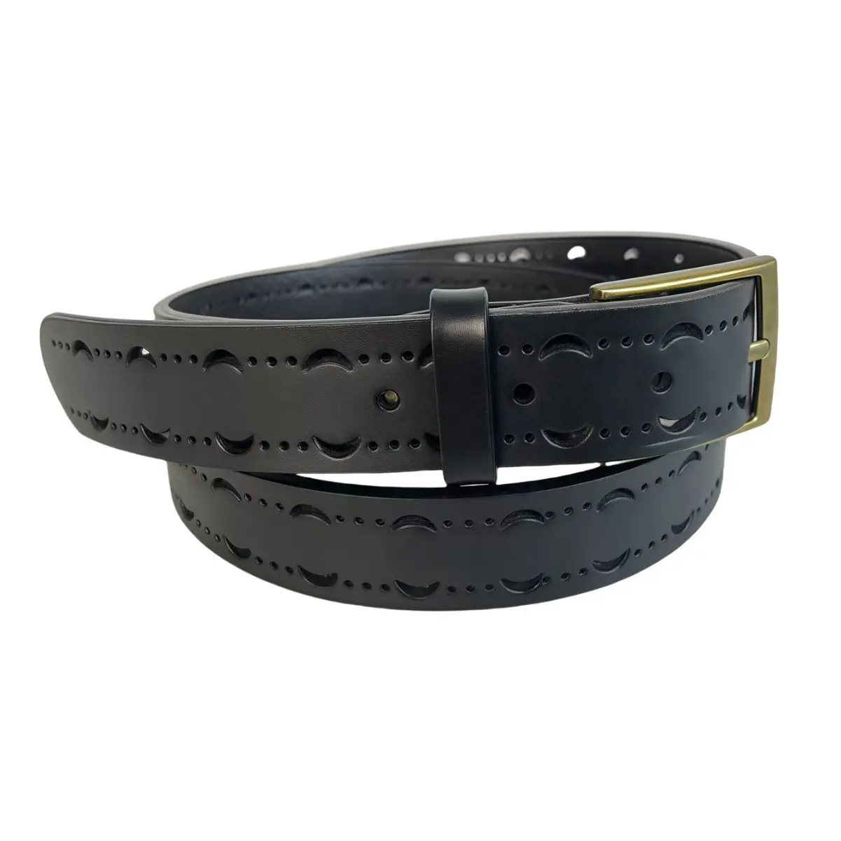 Women's Genuine Leather Hollow Belt with Gold Buckle - Image 6