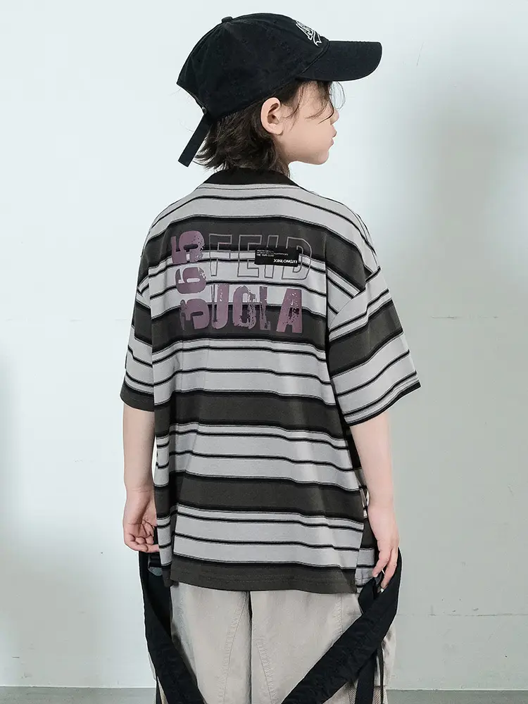 Boys Striped Cotton T-Shirt Summer 2025 - Image 2
