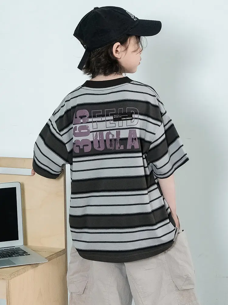 Boys Striped Cotton T-Shirt Summer 2025 - Image 5