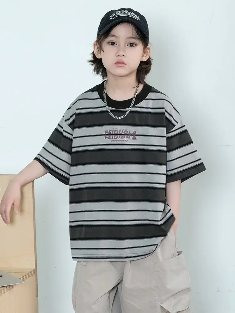 Boys Striped Cotton T-Shirt Summer 2025 - Image 6