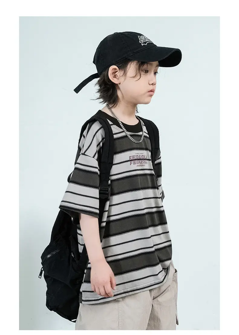 Boys Striped Cotton T-Shirt Summer 2025 — feature 11