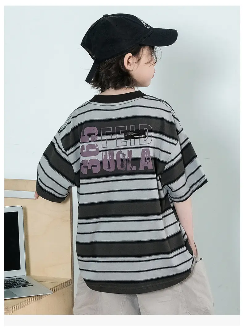 Boys Striped Cotton T-Shirt Summer 2025 — feature 9