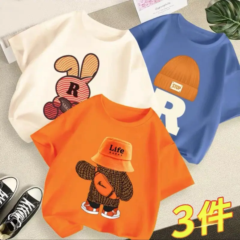 Boys Baby T-Shirt 2023 New Summer Kids 3Pcs