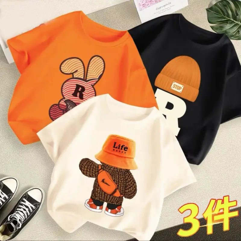 Boys Baby T-Shirt 2023 New Summer Kids 3Pcs