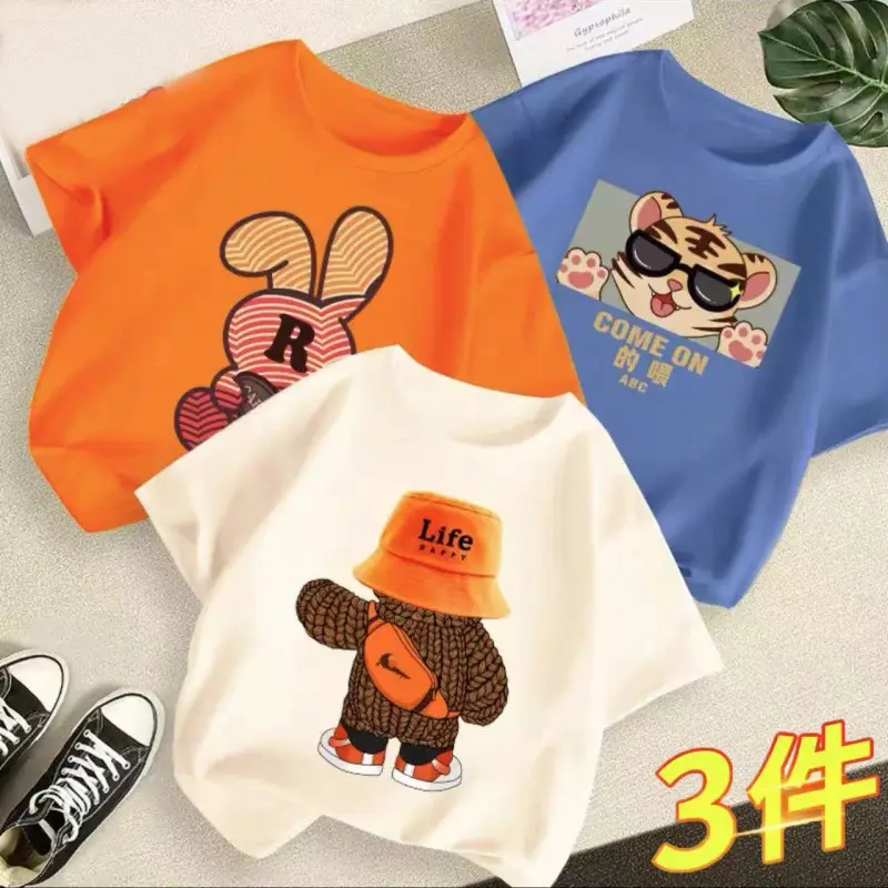 Boys Baby T-Shirt 2023 New Summer Kids 3Pcs