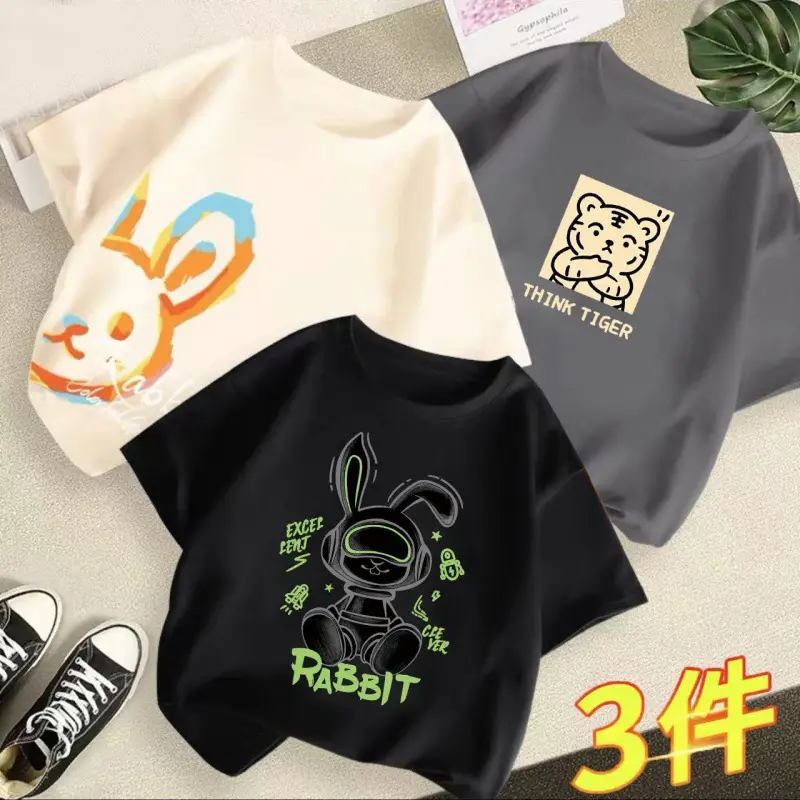Boys Baby T-Shirt 2023 New Summer Kids 3Pcs