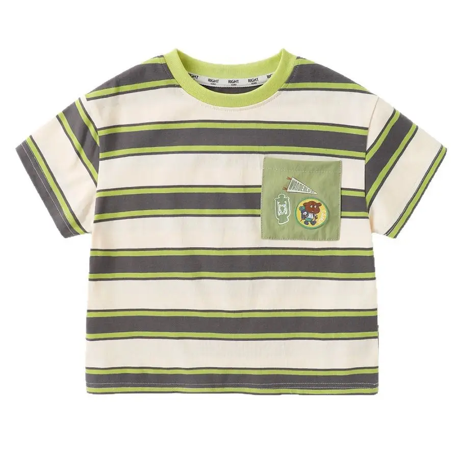 Right European Boys Striped T-Shirt Shorts Set - Image 8