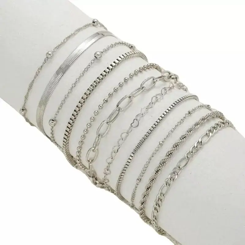 Multi Layer Silver Bracelet Set for Women — feature 11