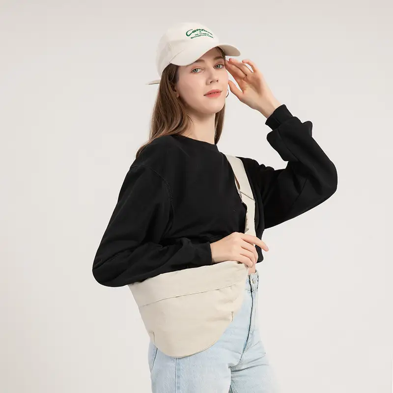Japanese Style Cream Crossbody Bag Large Capacity - Image 8