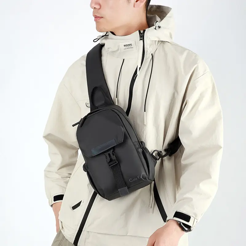 Men's Waterproof Crossbody Bag with Leather Strap - Image 7