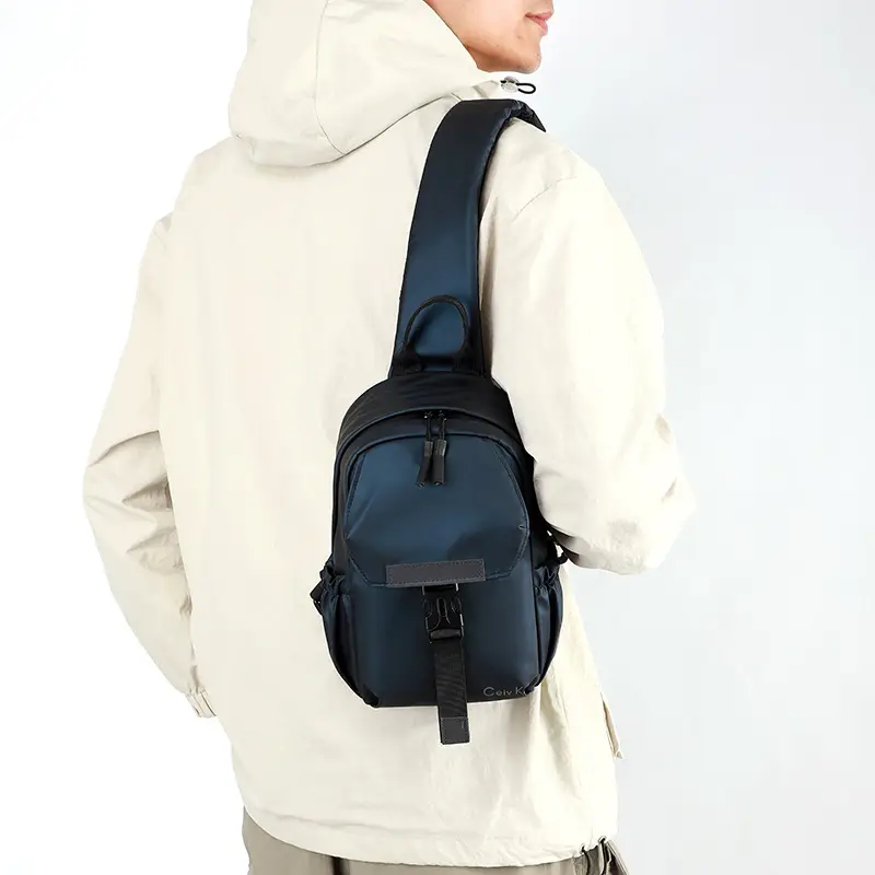 Men's Waterproof Crossbody Bag with Leather Strap - Image 8