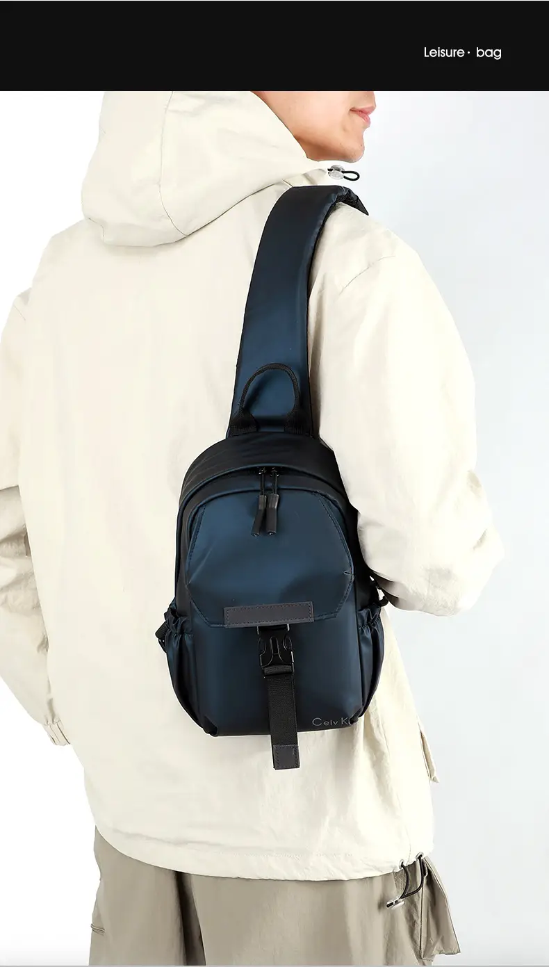 Men's Waterproof Crossbody Bag with Leather Strap — feature 1