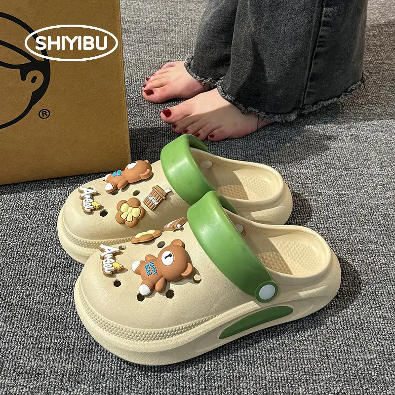 Summer Outdoor Wear, Cute Clogs for Women, Thick-Soled Heightening Commuting Students, Beach Toe-Toe Sandals for Men - Image 10