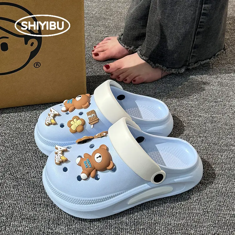 Summer Outdoor Wear, Cute Clogs for Women, Thick-Soled Heightening Commuting Students, Beach Toe-Toe Sandals for Men - Image 11