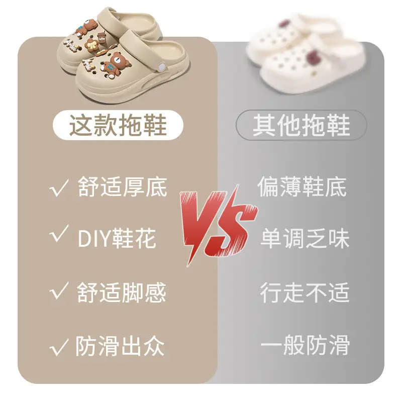 Summer Outdoor Wear, Cute Clogs for Women, Thick-Soled Heightening Commuting Students, Beach Toe-Toe Sandals for Men — feature 16