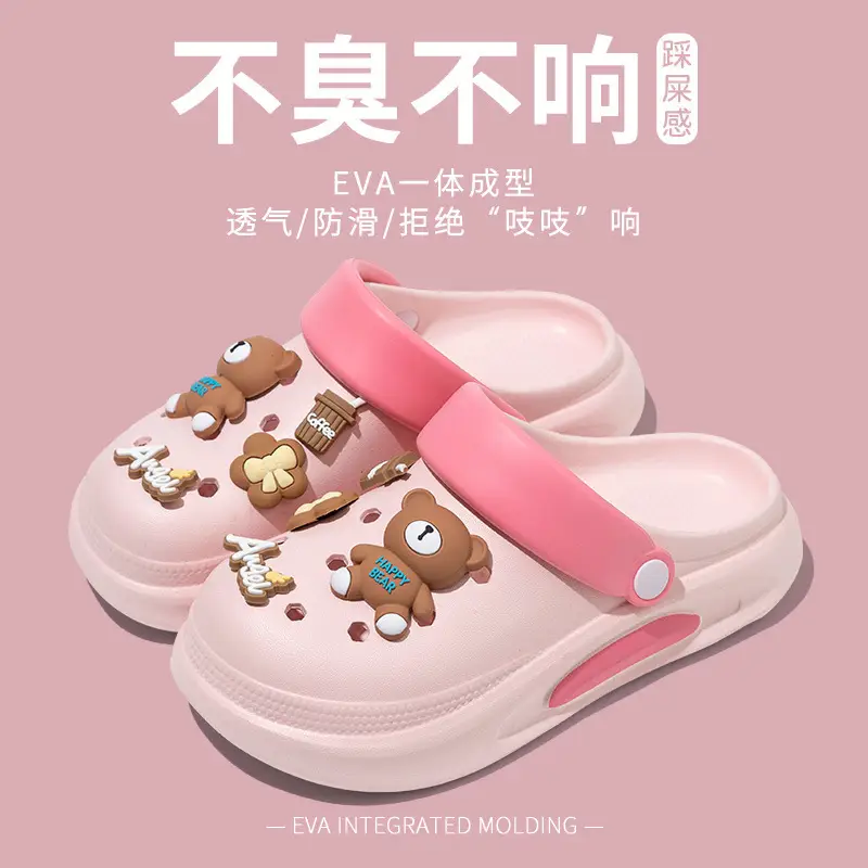 Summer Outdoor Wear, Cute Clogs for Women, Thick-Soled Heightening Commuting Students, Beach Toe-Toe Sandals for Men - Image 5