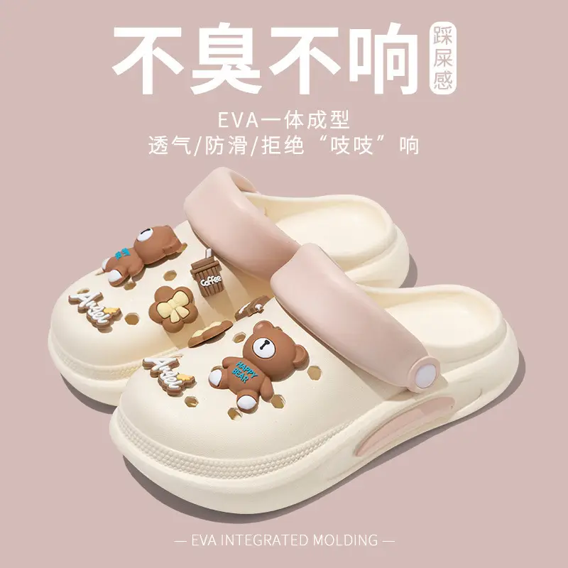 Summer Outdoor Wear, Cute Clogs for Women, Thick-Soled Heightening Commuting Students, Beach Toe-Toe Sandals for Men - Image 7