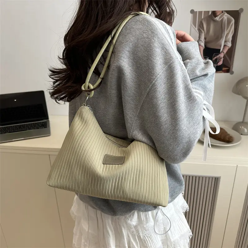 Light Blue Textured Shoulder Bag for Women - Image 9