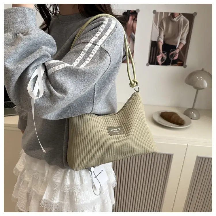 Light Blue Textured Shoulder Bag for Women — feature 14