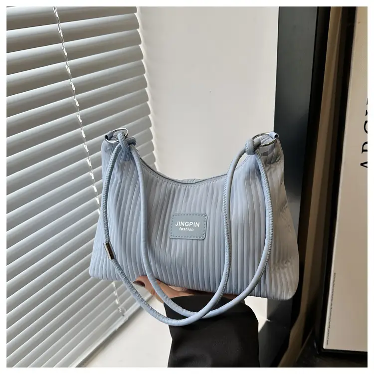 Light Blue Textured Shoulder Bag for Women — feature 21
