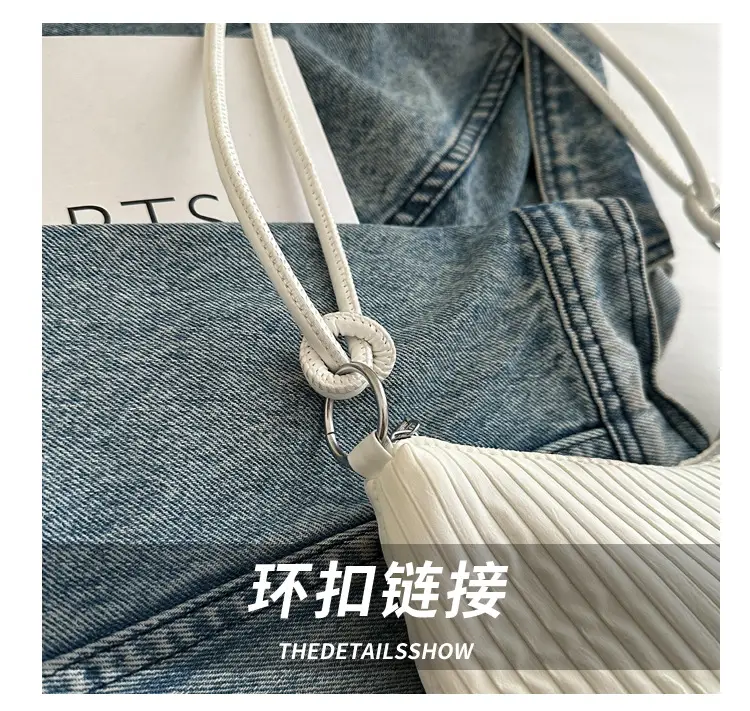 Light Blue Textured Shoulder Bag for Women — feature 3
