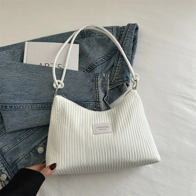 Light Blue Textured Shoulder Bag for Women - Image 4