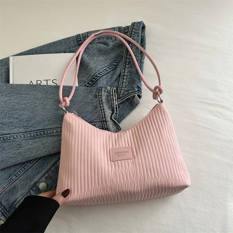 Light Blue Textured Shoulder Bag for Women - Image 5