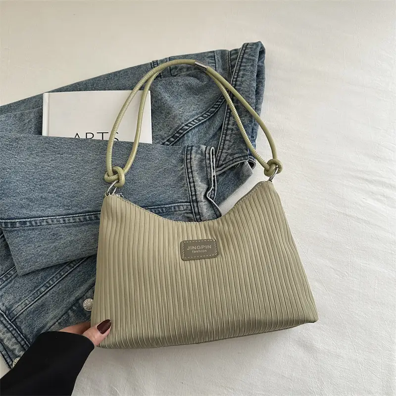 Light Blue Textured Shoulder Bag for Women - Image 6