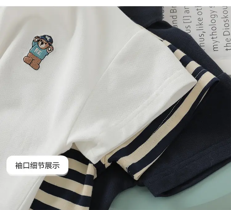 Boys Striped Polo T-Shirt Short Sleeve Summer Clothing — feature 25