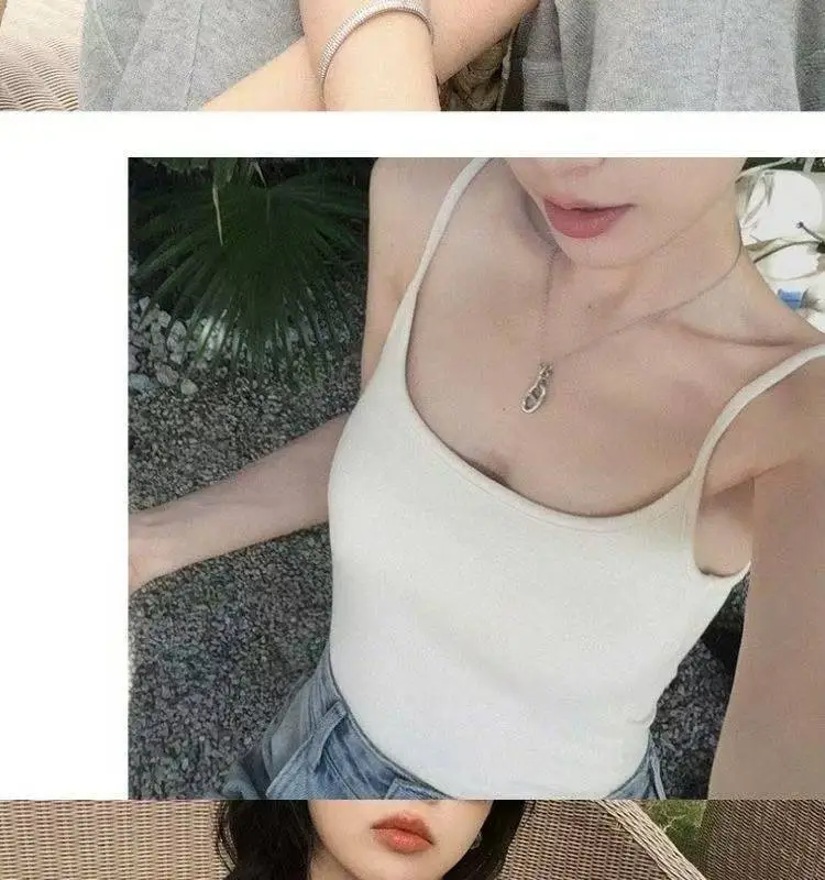 Spring and Summer New Style Comic Waist Sling Summer Outer Wear with Breast Pad Camisole for Women to Look Slim and Hot Girl to Cover Breasts and Wear Inside — feature 14