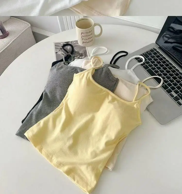 Spring and Summer New Style Comic Waist Sling Summer Outer Wear with Breast Pad Camisole for Women to Look Slim and Hot Girl to Cover Breasts and Wear Inside — feature 5